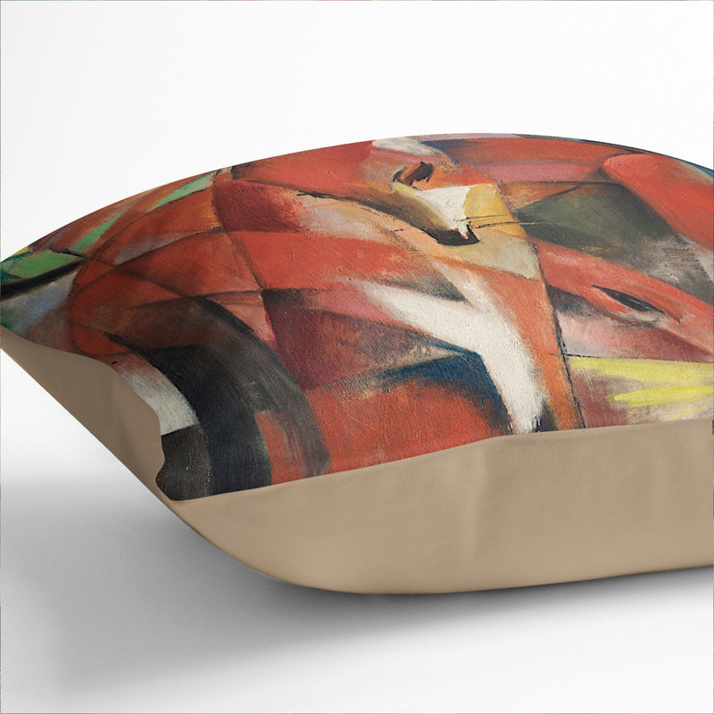The Foxes Vol.2 Square Throw Cushion, 55cm H x 55cm W x 20cm D, Stone