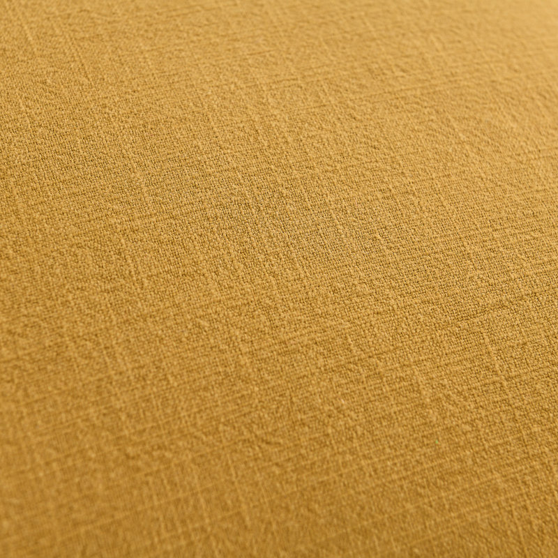 Housse de coussin en lin délavé texturé Boho Farmhouse, Jaune, Carré 18 po
