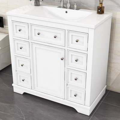 Ensemble de meuble-lavabo sur pied simple 36 po avec plateau Nisi