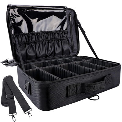 Trousse de maquillage de voyage grande capacité 16,5 pouces trousse de maquillage professionnelle
