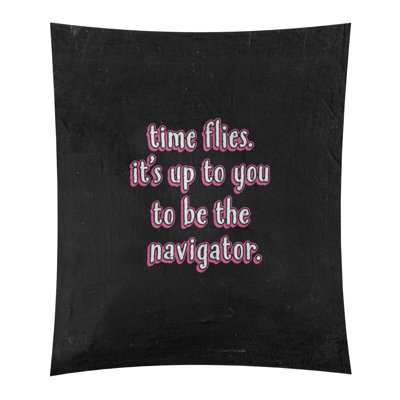 Tapisserie tableau noir en polyester time quote