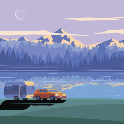 «Caravan Lake», impression sur toile tendue