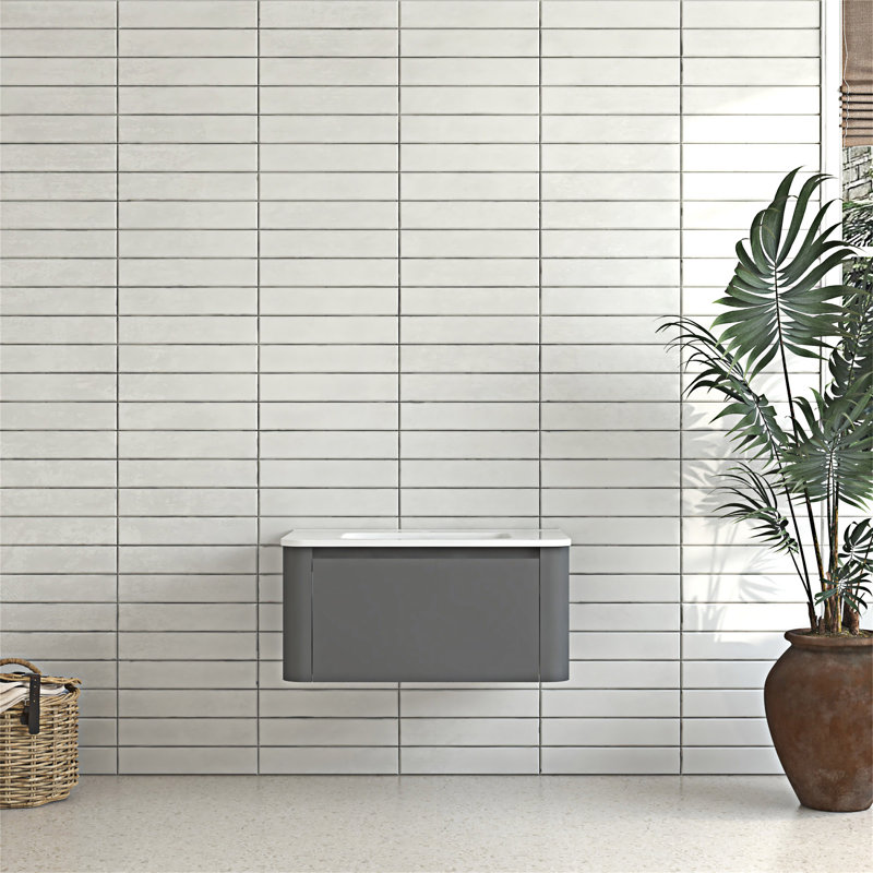 Meuble-lavabo mural avec lavabo en céramique, 30"