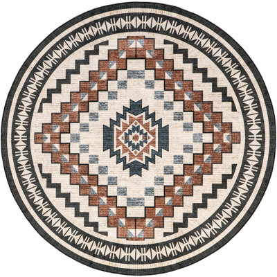 Zellig Geometric Machine Washable Area Rug for Living Room Bedroom Dining Room Kitchen