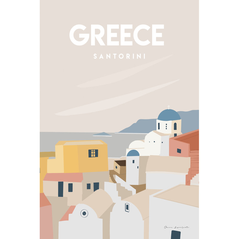 Greece 1 Piece Wrapped Canvas Wall Art, 76cm H x 51cm W x 3.8cm D