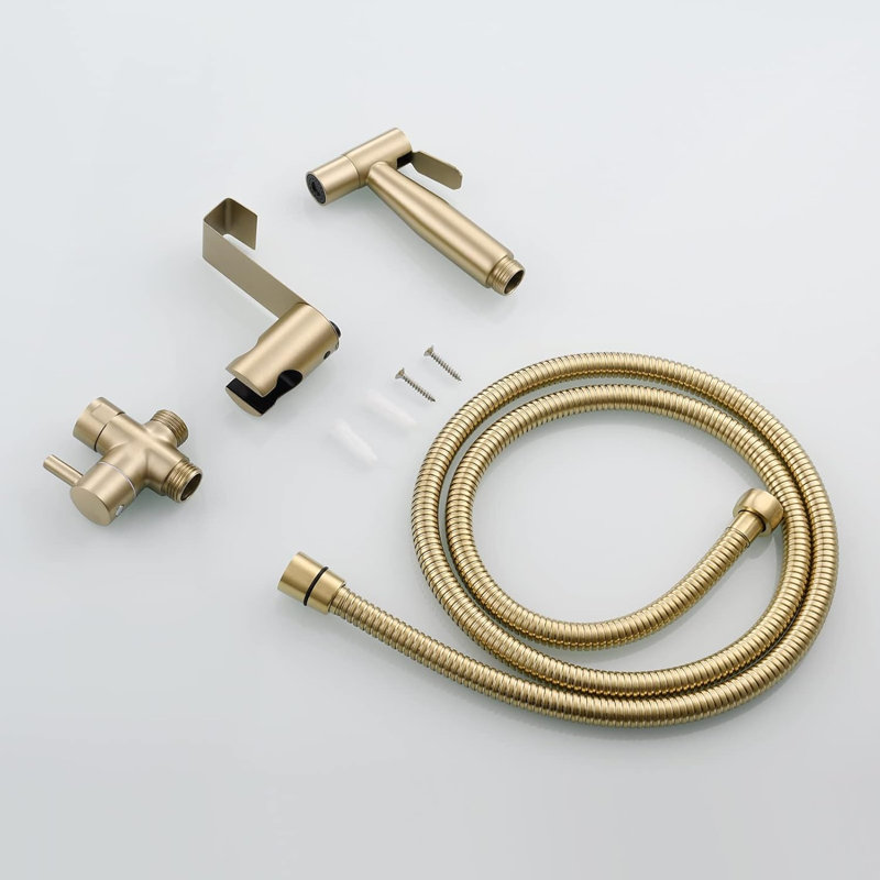 Handheld Bidet Sprayer Kit For Toilet,Stainless Steel,Brushed Gold