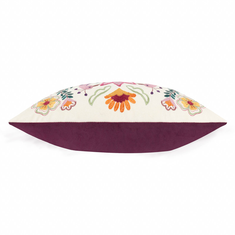 Broderie Filled Cushion Floral Rectangular Throw Cushion