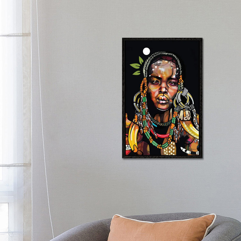 Africa '93 - Wrapped Canvas Print, 66.04 cm H x 45.72 cm W, Black Framed