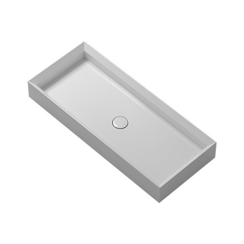 Lavabo pour salle de bain, Blanc brillant, Blanc brillant, Robinet mural