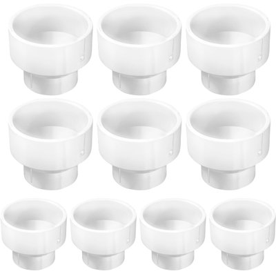 4 in. x 2 in. White PVC DWV Increaser-Reducer Coupling, Hub x Hub Drain, Waste & Vent Systems (10-Pack)