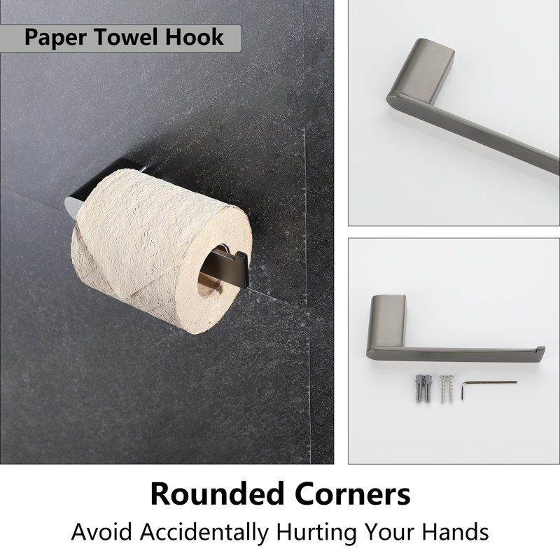 5 - Piece Bathroom Hardware Set, Gun Ash