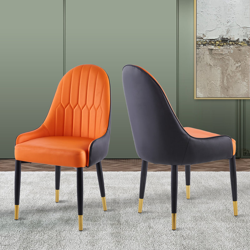 Chaise d'appoint en fer Nadel, Orange / noir