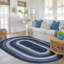 Tapis tressé à la main bleu turquoise Enika-280652370