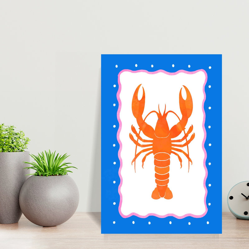 Homard, art mural contemporain, H 18 po x l 12 po