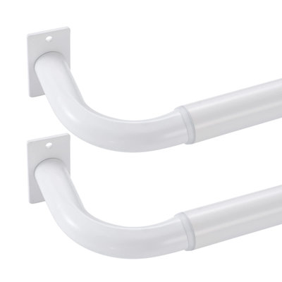 Tringle à rideaux pour fenêtre 28 à 48 pouces, paquet de 2, tringle à rideau en métal avec supports de 1 pouce de diamètre, blanc mat