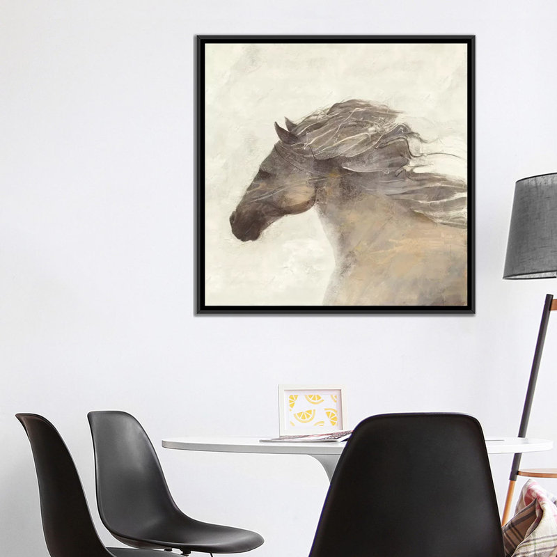 "Into The Wind" par Albena Hristova, reproduction d'art sur toile tendue, H 18 po x l 18 po x P 1,5 po, Toile avec cadre noir