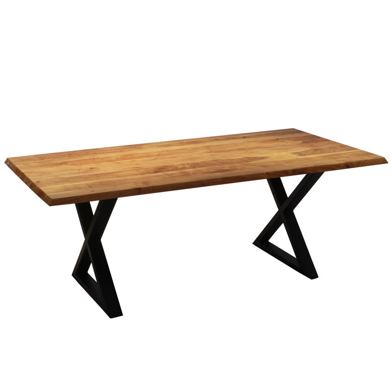 Coudgo Live Edge Dining Table, 30" H x 72" L x 40" W, Black, Black/Gray/Brown