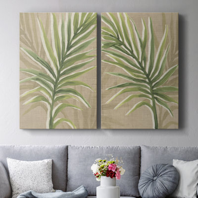 Burlap Palm Frond I-Premium Gallery Wrapped Canvas -Ready to Hang