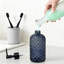 Distributeur de savon en verre 15 oz, distributeur de liquide à main rechargeable (bleu)