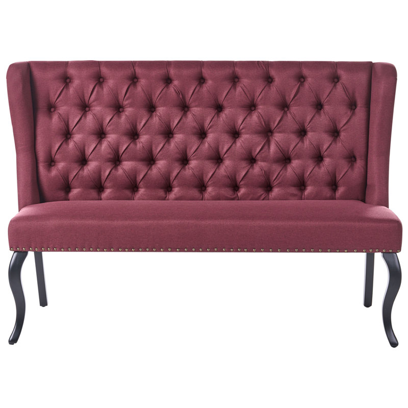 Fabric Upholstered Bench, Red, Red,