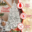 Arbre de Noël enneigé 6 pi avec 350 lumières UL et 35 pommes de pin naturelles - pointes en PVC enneigées, 888 pointes, structure à charnières, support en métal stable, installation facile-194149917