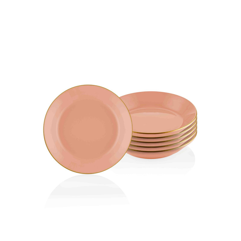 Elegant Salmon Ceramic Plate, 7.9 x 7.9 x 1.2 Inches | 100% Dishwasher-Safe, Perfect for Dining and Entertaining | Stylish and Durable Dinnerware for Home Decor