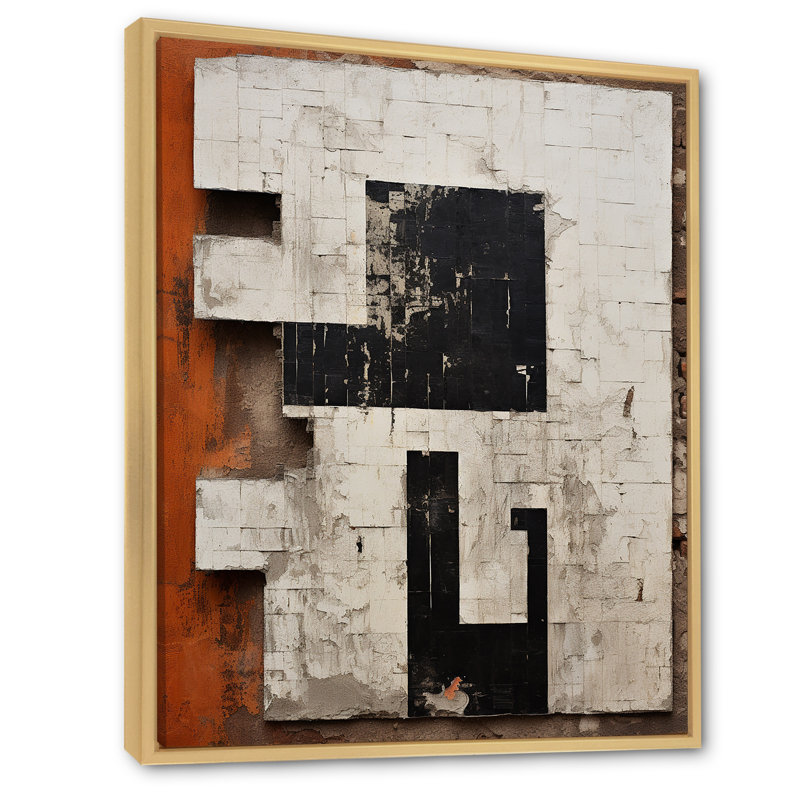 Impression sur toile géométrique moderne New ordre, Cadre naturel flottant, H 20 po x l 12 po x P 1 po
