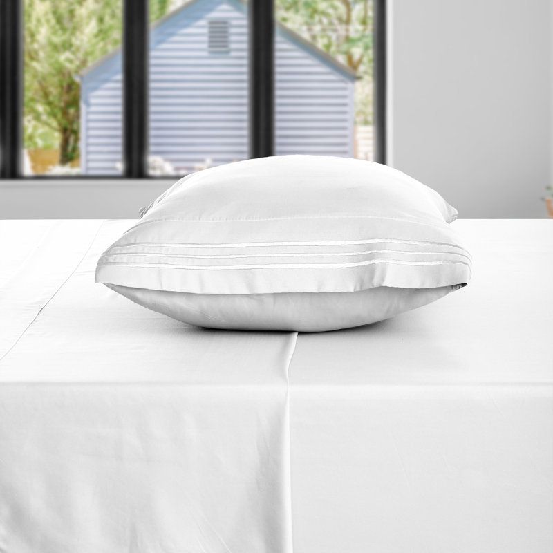 Ensemble de literie en microfibre 1800 Series, Ensemble de draps pour lit simple avec 1 taie d'or, Blanc