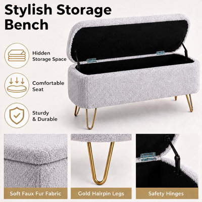 Banc de rangement avec repose-pieds Toleen 
