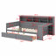 Lit de jour avec tablettes de rangement, lit multifonctionnel avec tiroirs de rangement et bureau d'étude