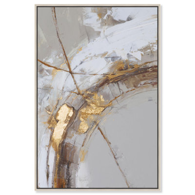 Golden Arc I Canvas Print Gold Wall Decor by Art Remedy, Silver Frame, 10 x 15