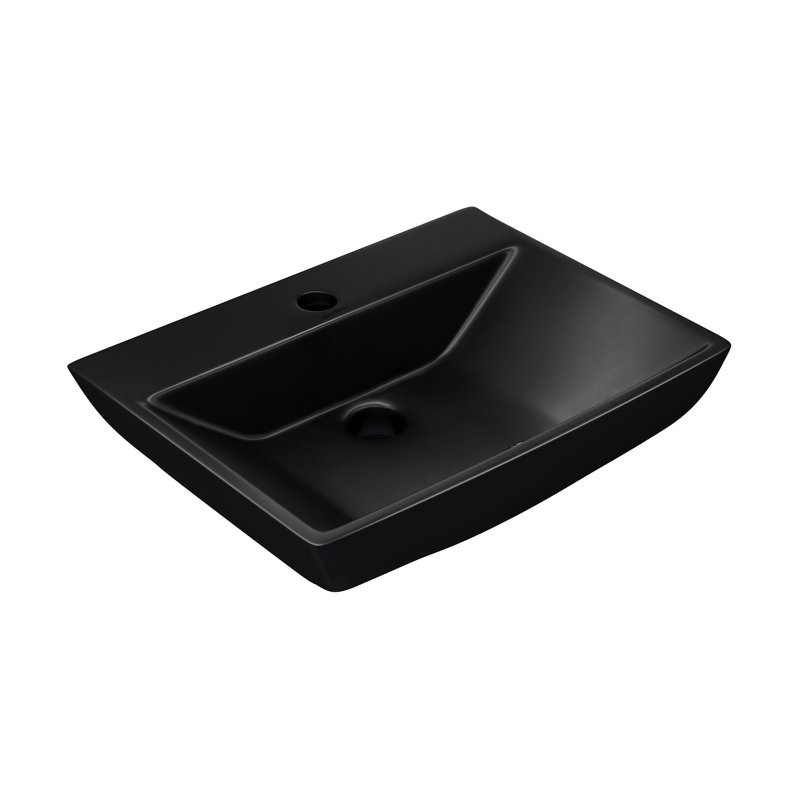 Sublime 18" Ceramic Wall Hung Sink In Matte Black
