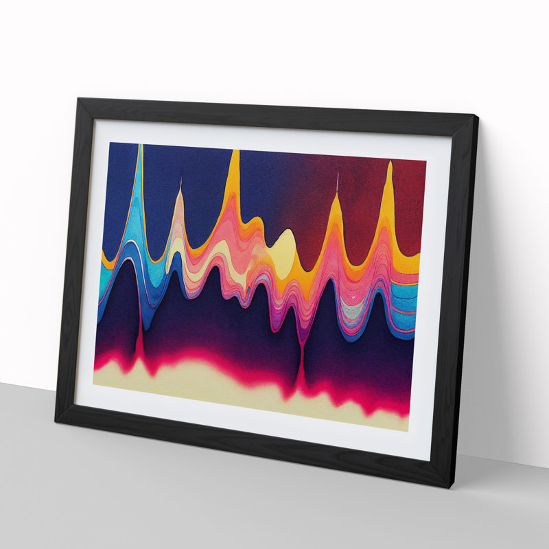 Audio Soundwave Art Vol.3 Abstract - Single Picture Frame Print, Black Framed, 25cm H x 34cm W x 2cm D