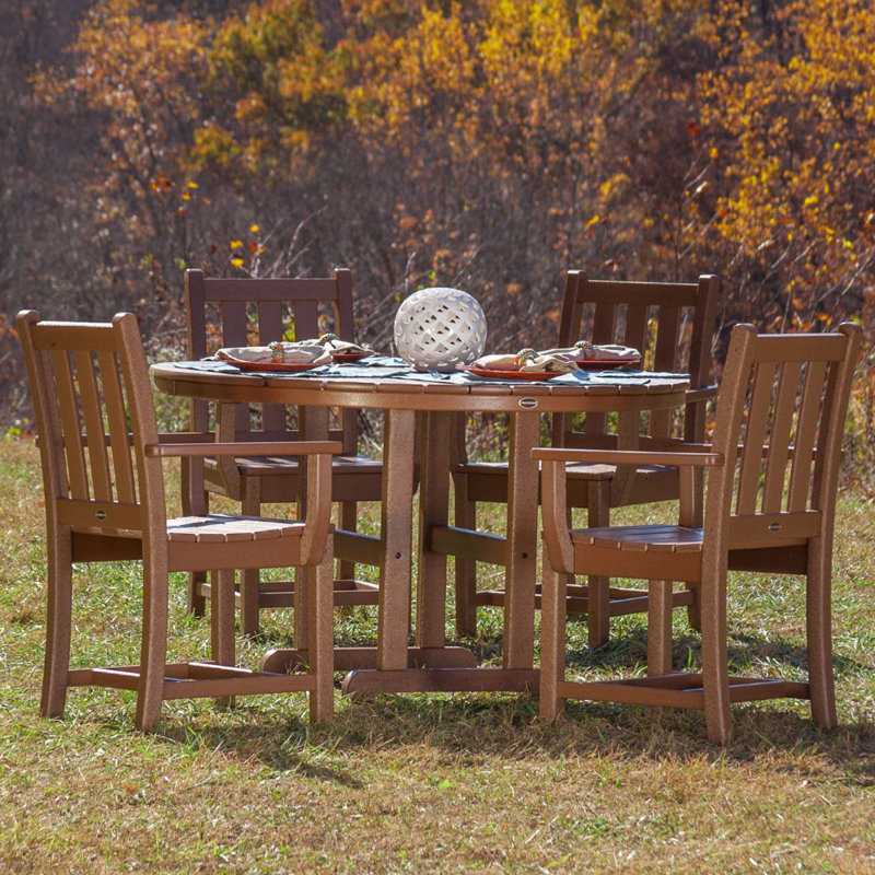 Ensemble repas 5 pièces POLYWOOD, Acajou