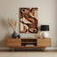 «Abstract Shapes» 10, art mural en métal brun