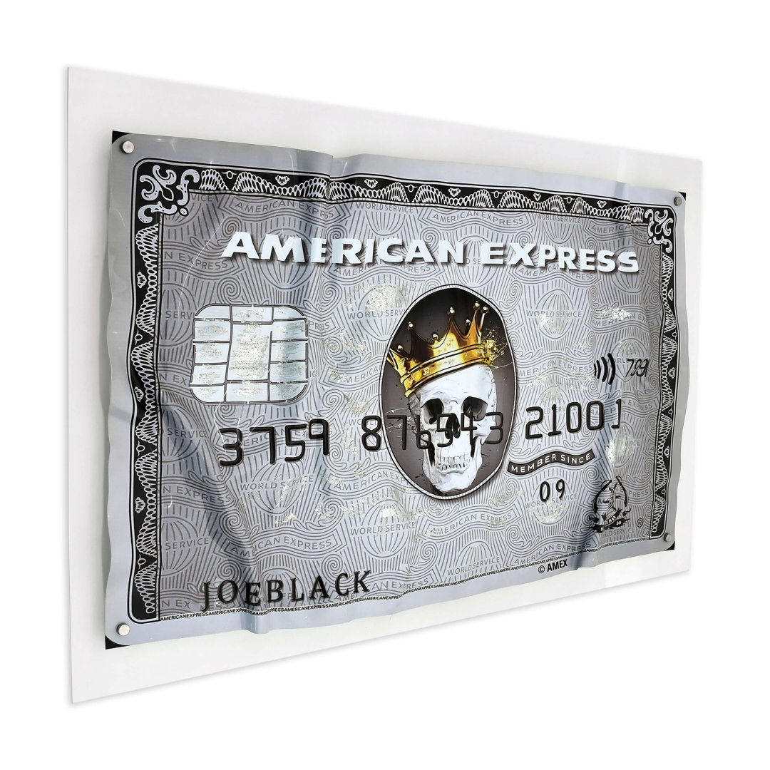 Gemälde "American Express Karte mit Totenkopf" - Farbe Grau