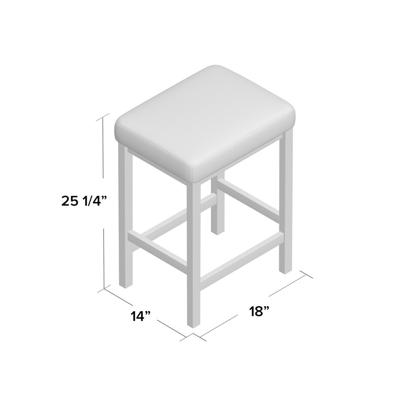 Tabouret de comptoir rembourré avec patins Tanner