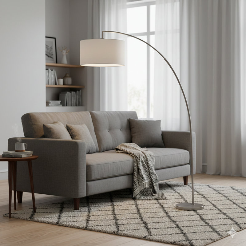 LAMPE DE PIED 78 po ARGENT AVEC ARGENT KD AVEC COFFRET DOUBLE (1PC / CTN) (2,15 / 26,84)