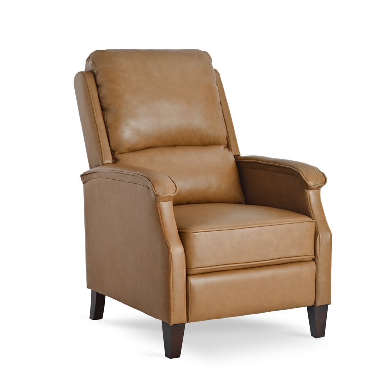 Fauteuil inclinable manuel rembourré pour le salon, Similicuir brun jaune