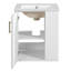Ensemble de meuble-lavabo mural 20 po avec armoire latérale, meuble-lavabo avec porte à fermeture douce, meuble-lavabo moderne avec lavabo en céramique, blanc