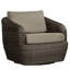 Ensemble de fauteuil demi-tonneau et repose-pieds en osier PE pivotant Cambelle-25709020-25709011