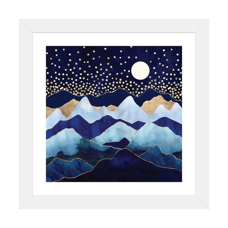 Étoiles de luciole - imprimé, Encadré par un papier blanc, H 24 po x l 24 po x p 1 po