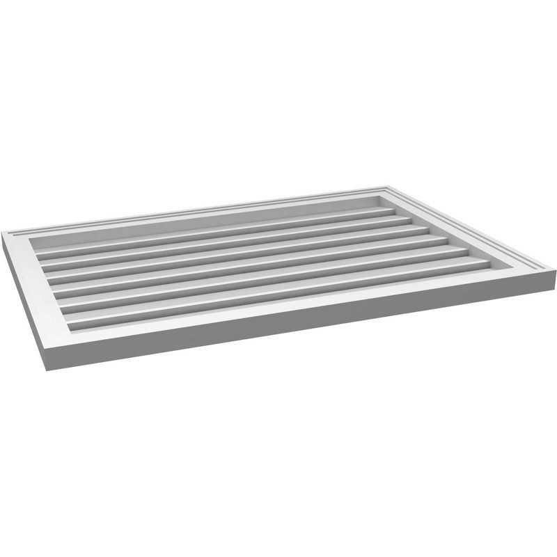 Évent à pignon fonctionnel en uréthane rectangulaire à fixation en surface, brun clair apprêté, H 24 po x l 36 po x P 1,5 po