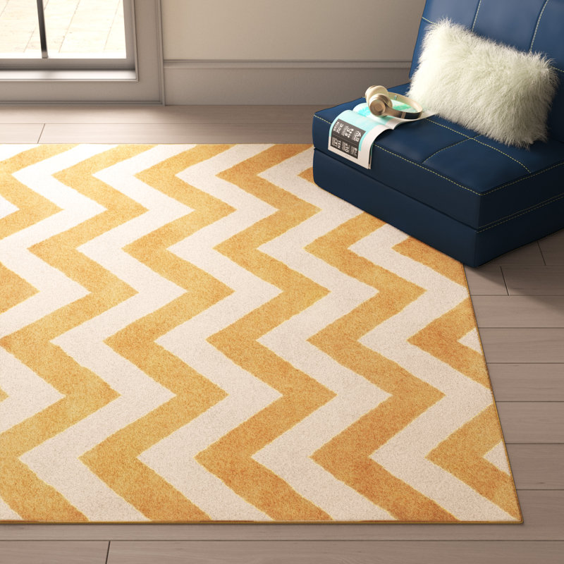 Tapis jaune / ivoire Cheney, Rectangle 7 pi 10 po x 10 pi 6 po