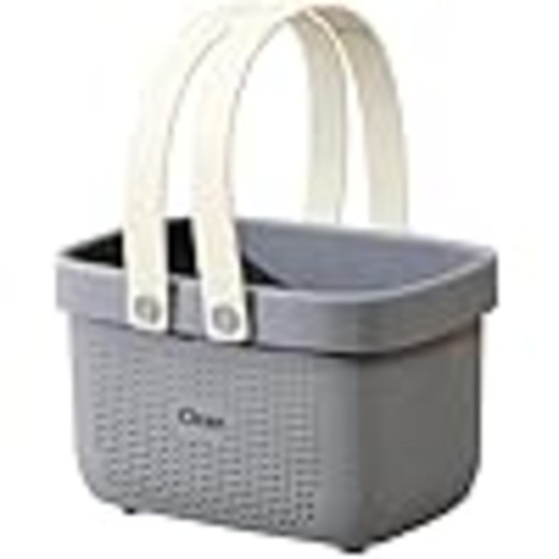 Panier de rangement en plastique avec poignée, L 6 po x P 6 po, Gris