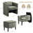 Elha 29.7" W Chenille Barrel Chair with Storage Ottoman-2057282929