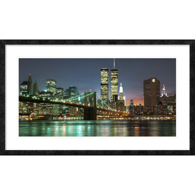 " The Brooklyn Bridge And Twin Towers At Night " by Mancini