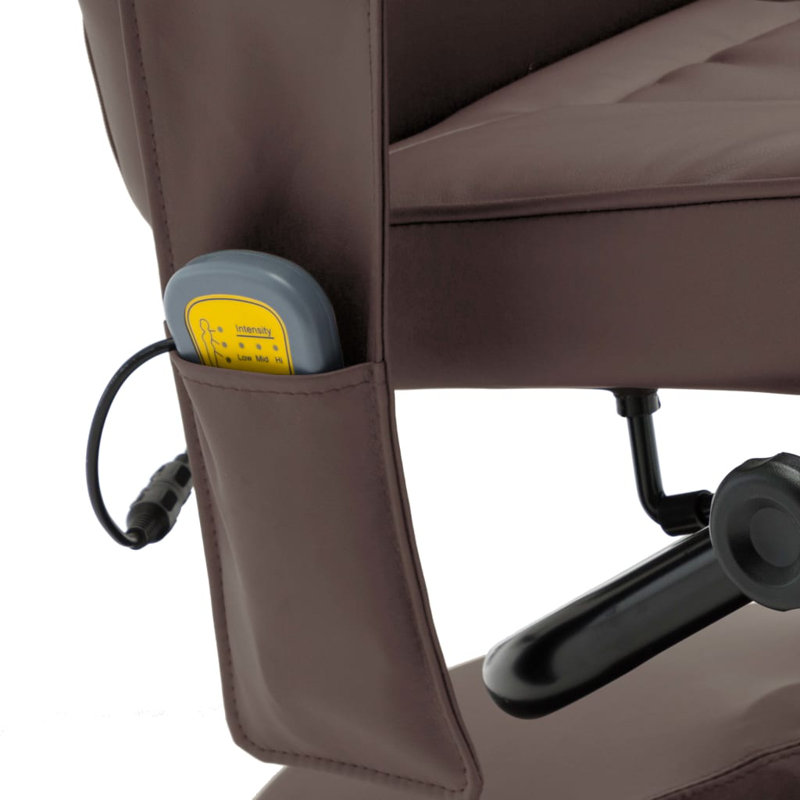 Fauteuil inclinable massant avec repose-pieds pour cinéma maison, Similicuir brun