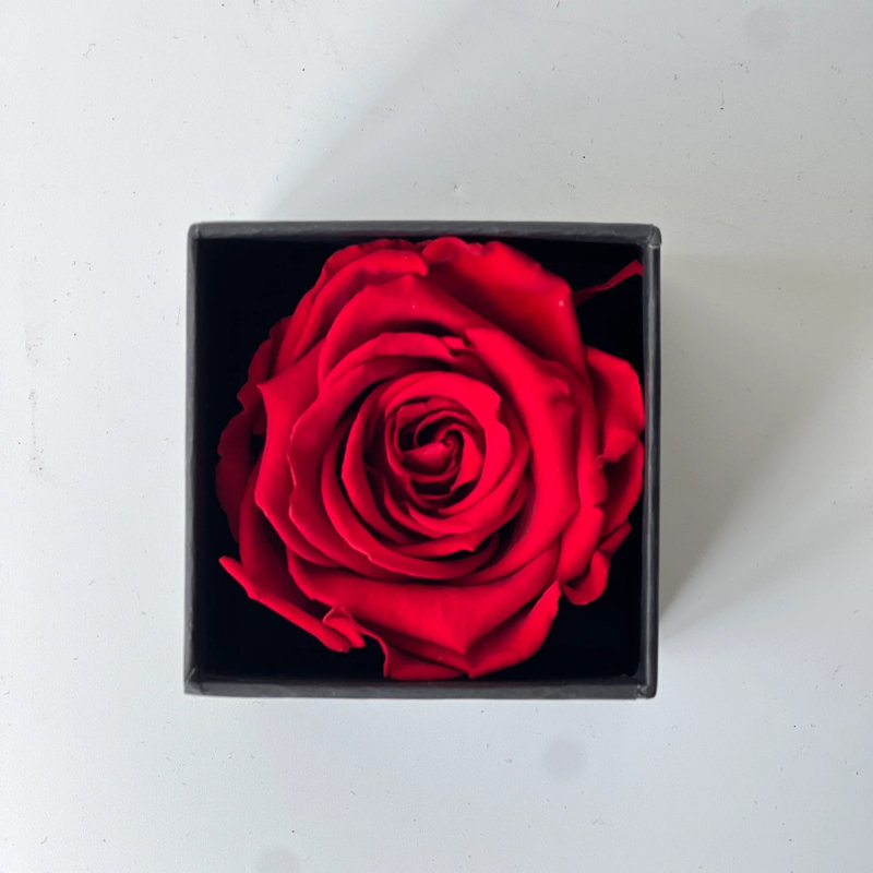 Arrangement floral solitaire dans une boîte