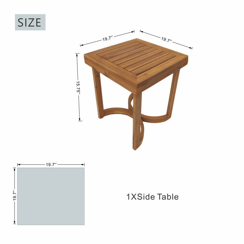 Helga Acacia Wood Patio Outdoor Side Table